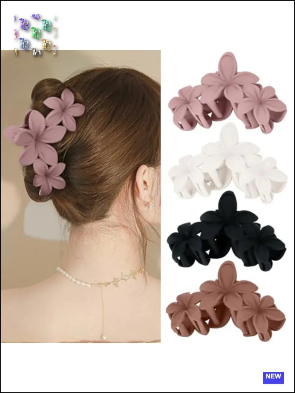 4 Pcs Large Matte Non-Slip Claw Hair Clips Strong Hold Jaw Clips Accessories